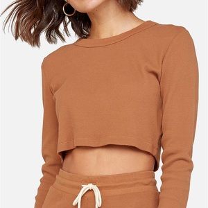 Organic Thermal Long Sleeve Crop Top (sedona)